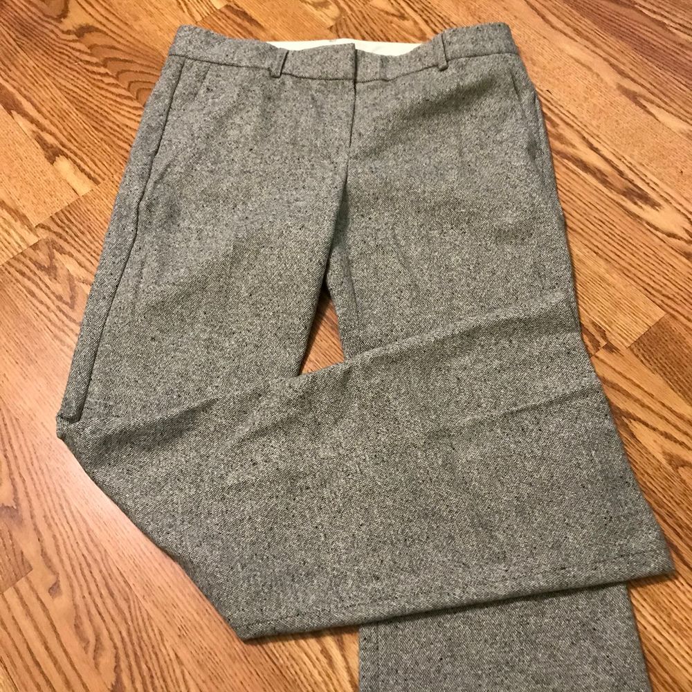 Theory Tweed Wool Trousers Grey Sz 10